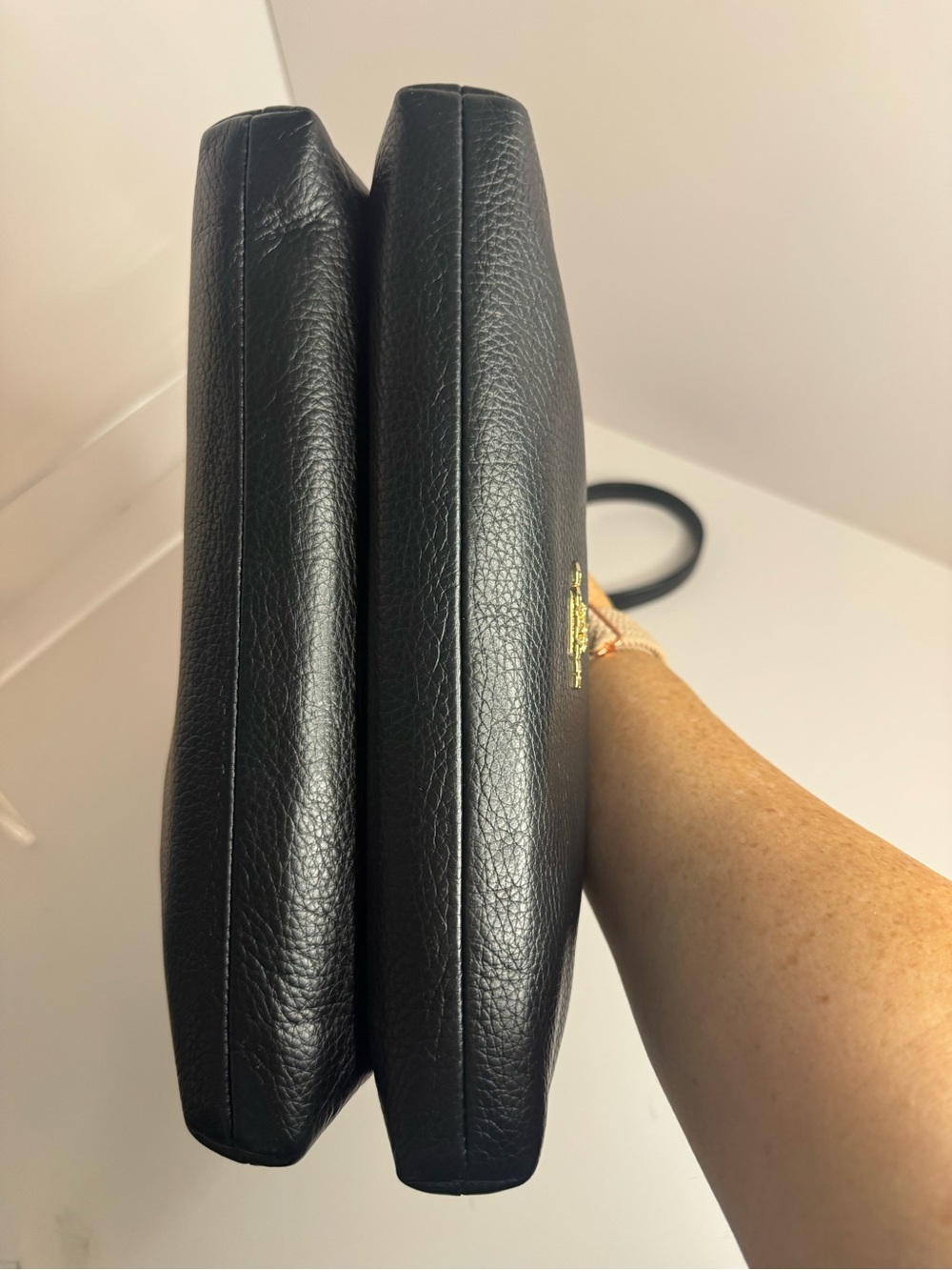 #427 Coach Mia Black Pebbled Leather Crossbody Bag - Picture 7 of 17